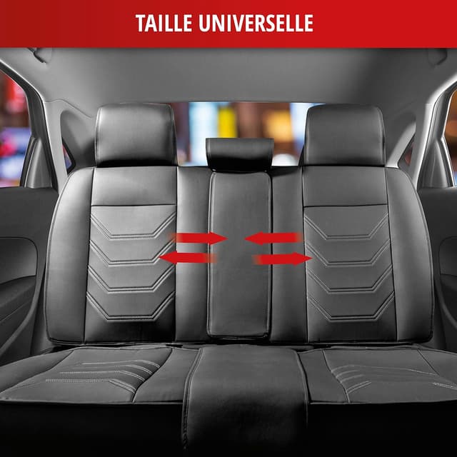 Detalle de Walser Kimi housse de siège arrière universelle avec coussin de protection noir-gris