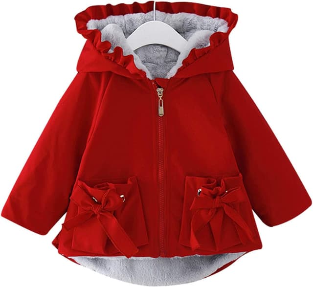 Detalle de Famuka infant winter baby girls coat jacket with thick fleece lining
