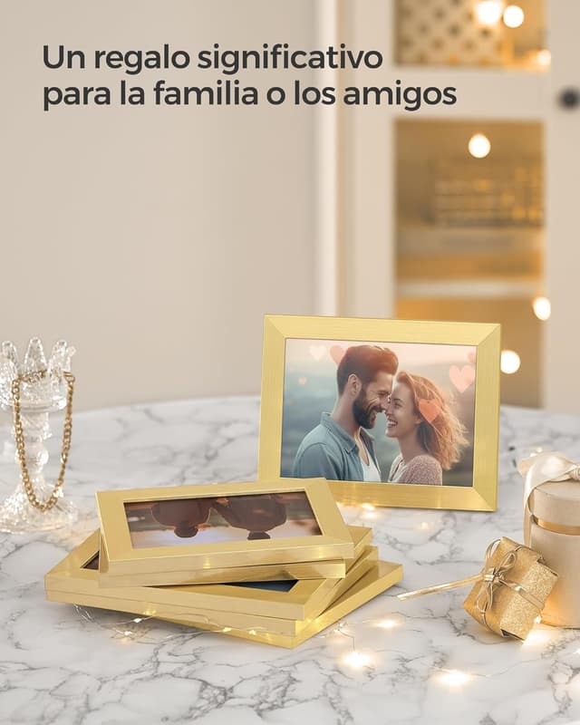 Thumbnail 6 de SONGMICS Collage de Marcos para Fotos, Pared, Dorado ✨