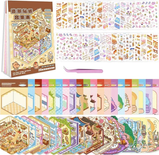 Imagen de 20 Stück 3D House Sticker Set 30 Sticker 🎨 en OfertitasTOP