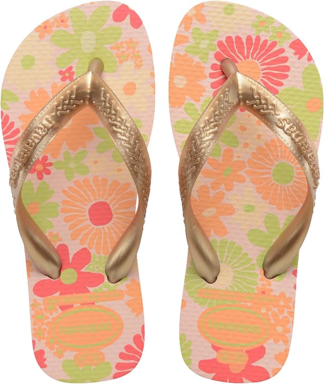 Detalle de Havaianas Kids Flores infradito per bambine con suola antiscivolo