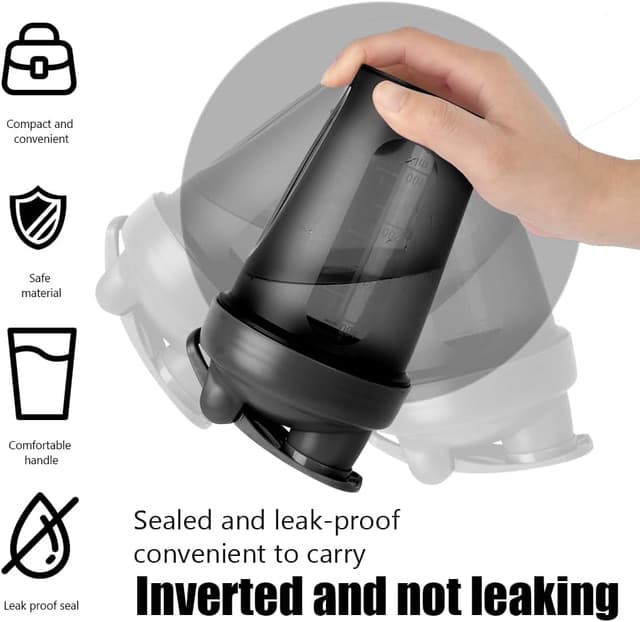 Thumbnail 3 de ACWOO Protein Shaker Bottle (500ml, 2-pack) with stainless steel mixing ball – leakproof flip-top, BPA-free, black & purple