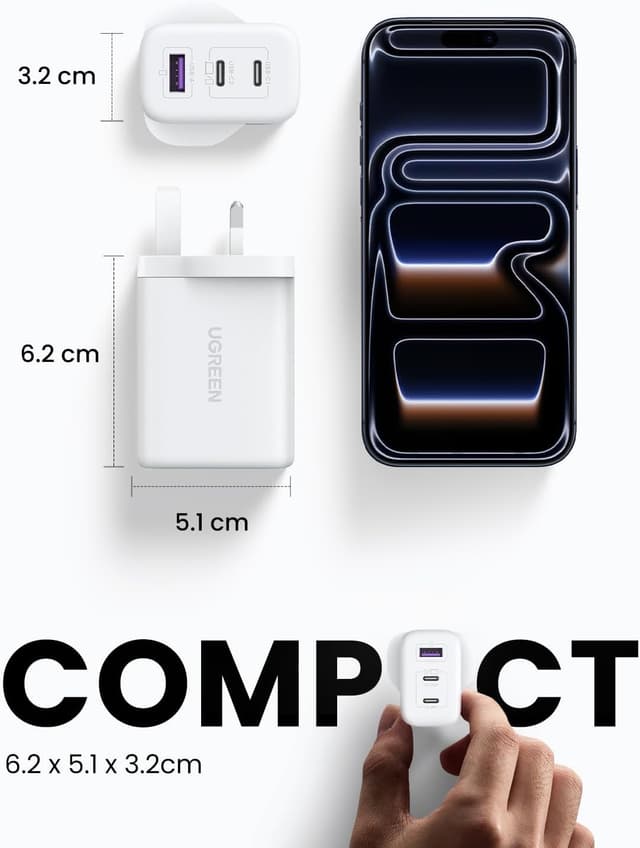Thumbnail 4 de UGREEN 65W GaN USB C Charger 3-Port UK