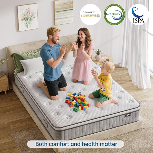 Thumbnail 6 de TeQsli 10 Inch 7-Zone Orthopaedic Hybrid Single Mattress (Gel Memory Foam & Pocket Springs) – Medium Firm, Edge Support, 90x190x25cm
