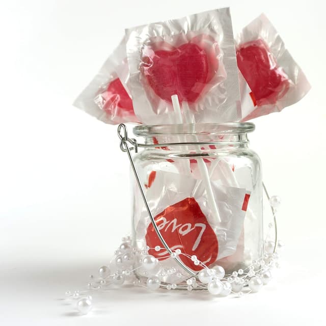 Detalle de FOOD crew 40 Herzlollies – große Herz-Piruletas am Stück, einzeln verpackt für Candy Bar & Events