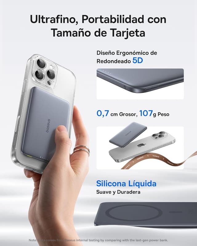 Detalle 2 de Baseus Picogo AM41 Power Bank ⚡ 5000mAh, MagSafe, PD 20W, Portátil