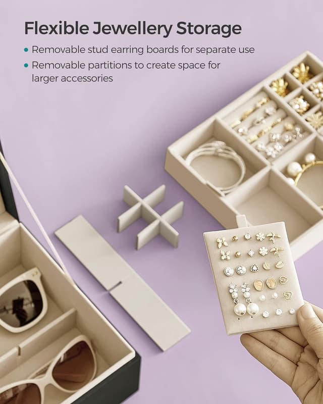 Thumbnail 4 de SONGMICS JBC165B01 20.5 x 24 x 11 cm jewellery box