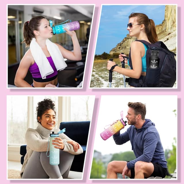 Thumbnail 6 de Baramumu botella agua 1 litro a prueba de fugas Rosa Amarillo