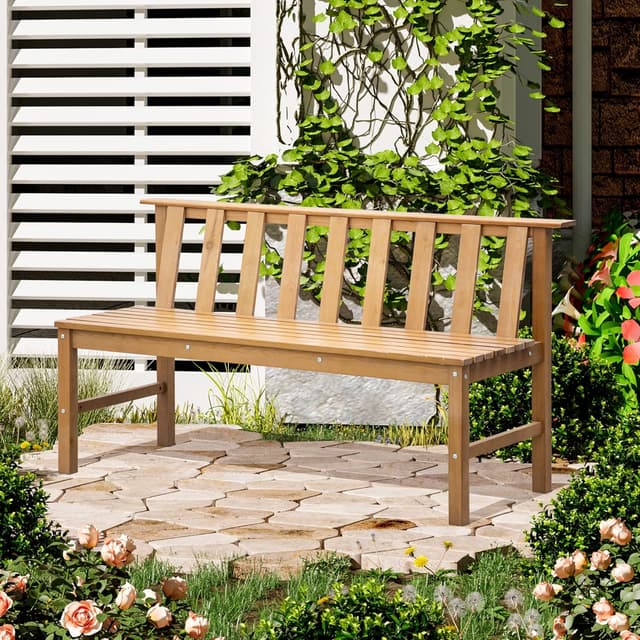 Detalle 2 de Outsunny Banco 3 plazas jardín 144x60x77 cm