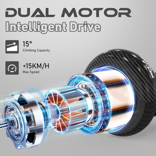 Detalle 2 de MEGA MOTION Hoverboard 6,5 Zoll mit Sitz 🛴