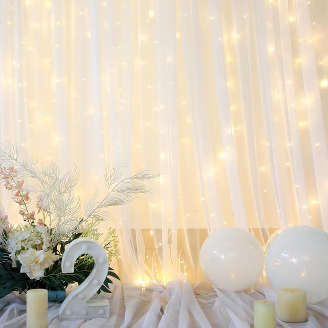 Thumbnail 5 de White Tulle Backdrop Curtain 10×8ft 📸