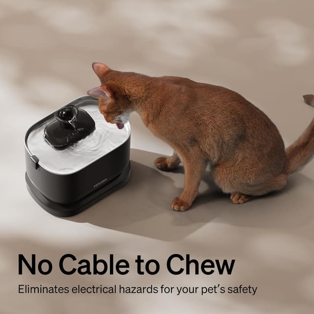 Detalle 2 de PETLIBRO Dockstream Wireless Cat Water Fountain (2.5L) – battery-operated with motion sensor, black