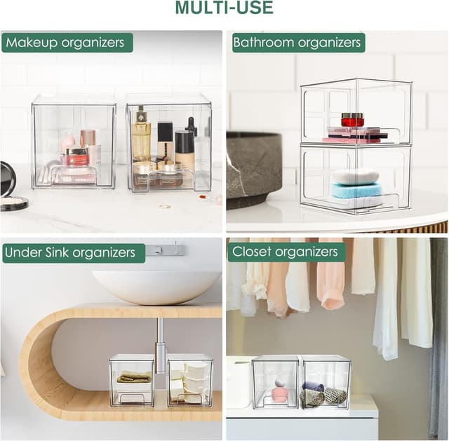 Thumbnail 4 de Greentainer Stackable Makeup Organisers 2 Pack