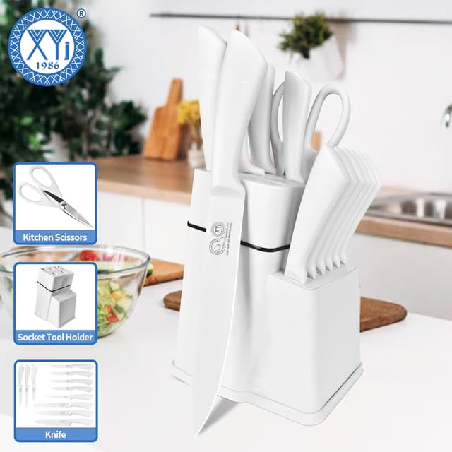 Thumbnail 7 de XYJ Juego de cuchillos de cocina profesional con soporte 🔪