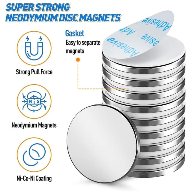 Detalle 2 de Strong Magnet 30 x 3 mm 8 KG pull Neodymium discs 🧲