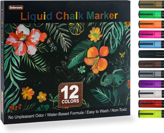 Imagen de Belenova Liquid Chalk Markers 12-Pack 🎨 en OfertitasTOP