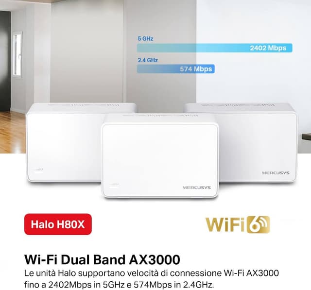 Thumbnail 1 de Mercusys TP-Link Halo H80X Mesh Wi-Fi 6 AX3000