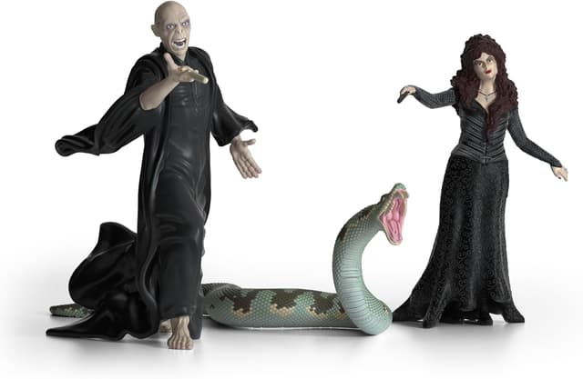 Detalle de Schleich Harry Potter 3-Piece Figurines Set (Voldemort, Bellatrix Lestrange & Nagini) – 42684