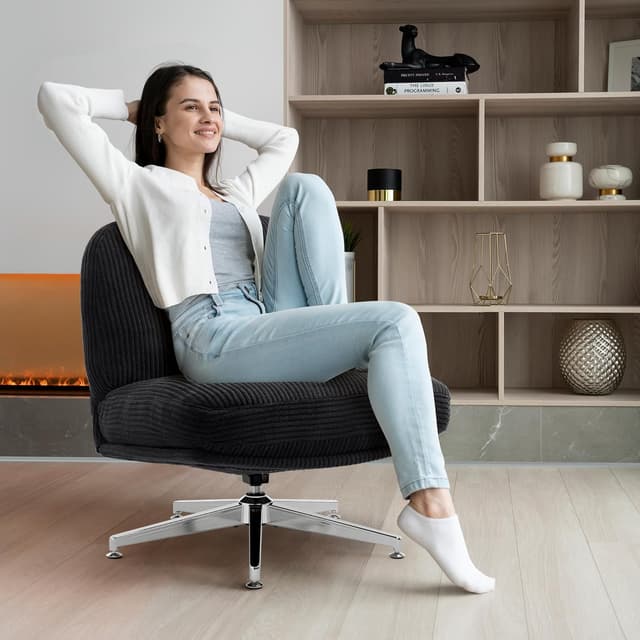 Detalle 2 de IWMH Fauteuil salon moderne en velours noir