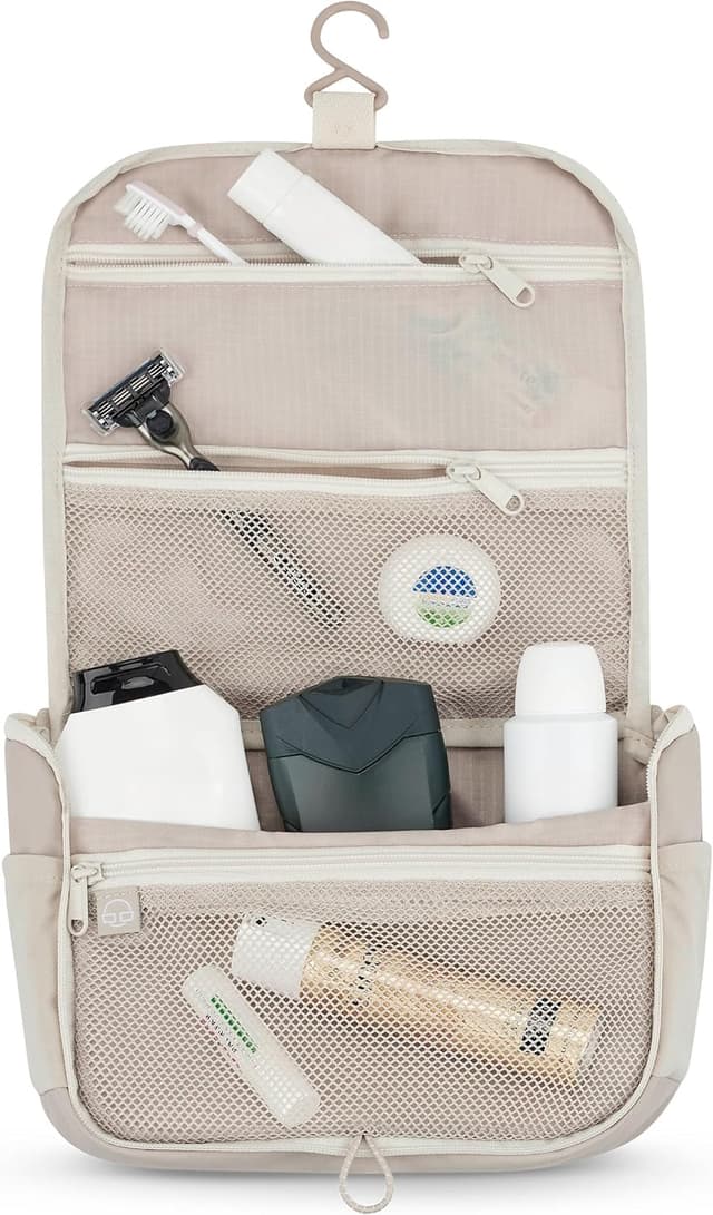 Detalle 1 de Johnny Urban Logan Beauty Case Donna & Uomo beige – borsa da toilette da appendere con sacchetto trasparente