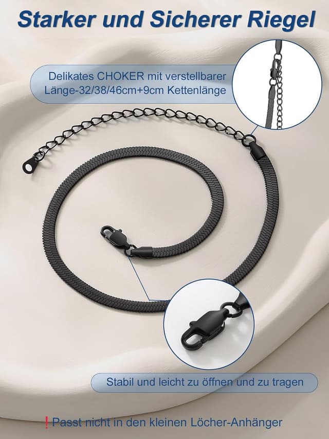 Detalle 2 de ChainsPro Halskette Flache Schlangenkette 3mm/5mm