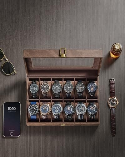 Detalle 2 de SONGMICS JWB120KQ02 Caja de Relojes 12 Compart