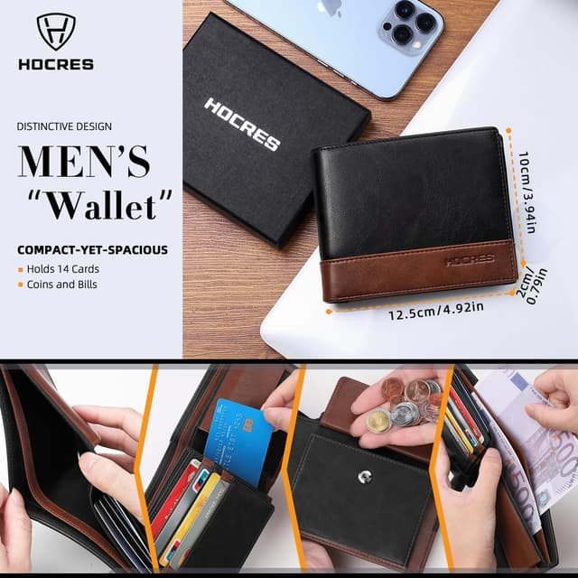 Detalle 1 de HOCRES slim RFID wallet with 15 card slots