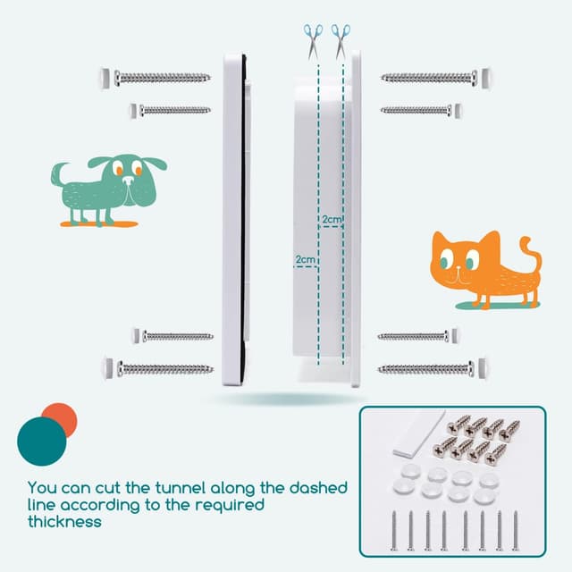 Detalle 2 de Chatière Nobleza à verrouillage 4 voies avec fermeture magnétique (blanc, XL)