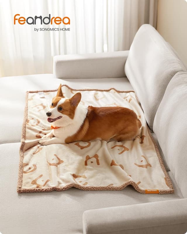 Detalle de Feandrea Couverture Hydrofuge pour chien et chat réversible (polaire + flanelle) 127 x 101 cm, taille L