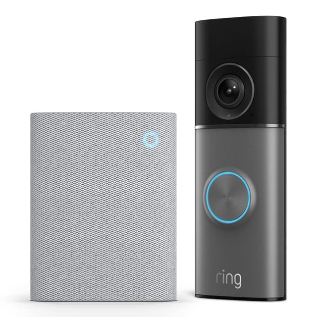 Detalle de Ring Wired Video Doorbell Pro (Videocitofono Pro cablato) con alimentatore plug-in e Chime 3ª gen.