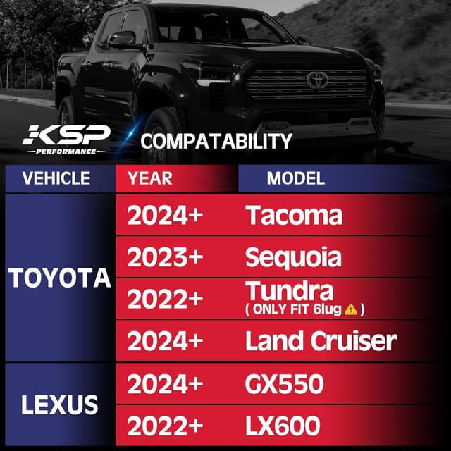 Detalle 2 de KSP 4PCS 1.5" 6x139.7 Wheel Spacers with 14x1.5 Lug Studs for Toyota-Lexus (2022+ 6-lug compatible models)