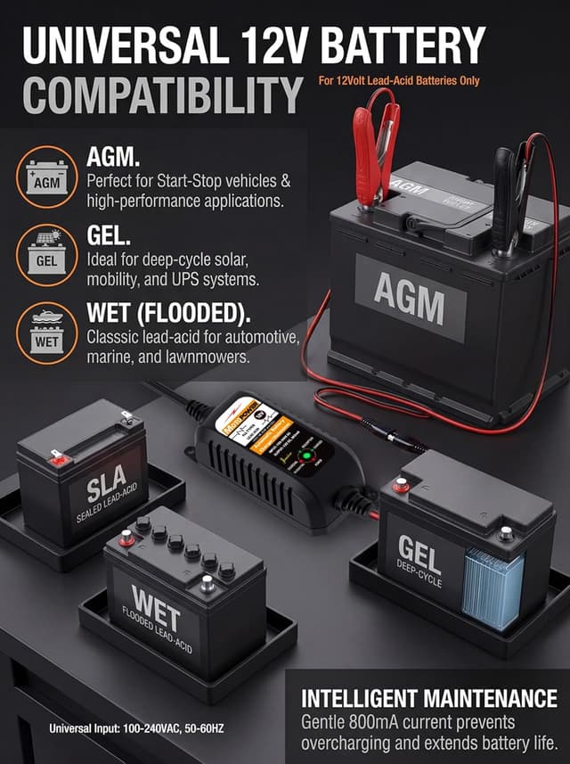 Detalle 2 de MOTOPOWER MP00205A 12V 800mA Battery Charger