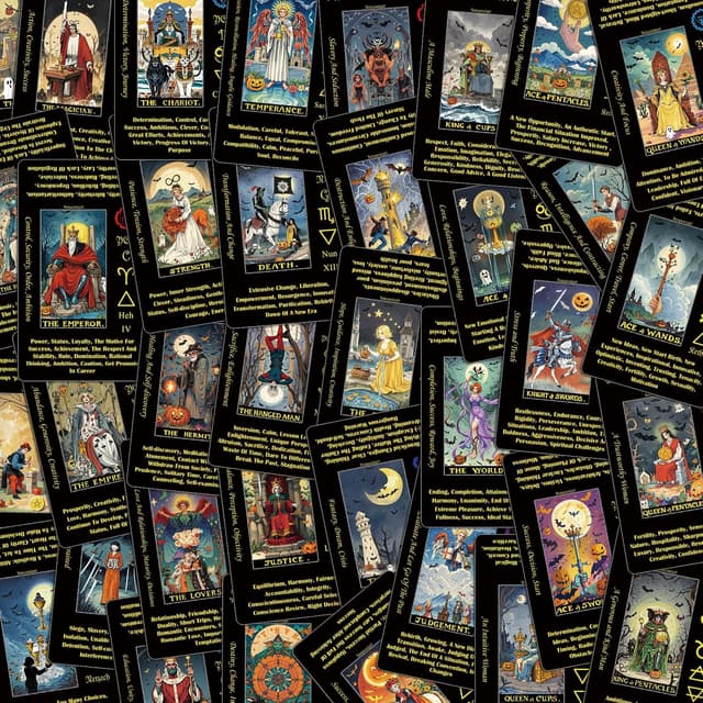 Thumbnail 5 de Smoostart Schwarze Tarotkarten Halloween-Design 🎴