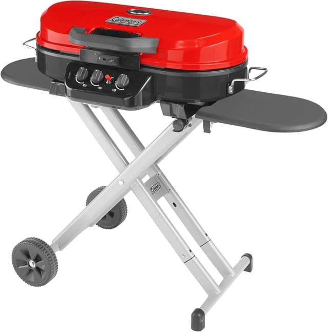 Detalle de Coleman RoadTrip 285 Portable Stand-Up Propane Grill (3 Adjustable Burners, Instastart Ignition)