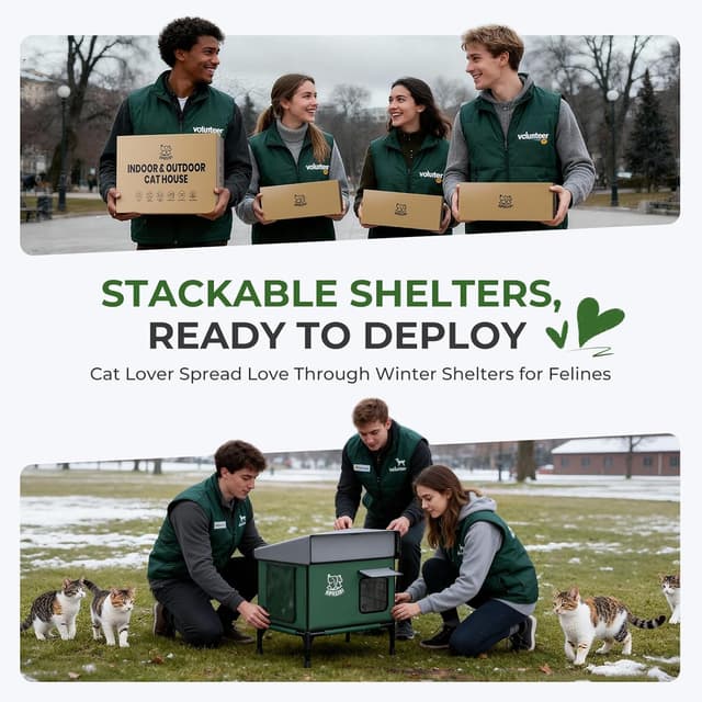 Thumbnail 6 de Apasiri Outdoor Heated Cat House with Insulation 🐱