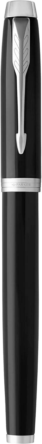 Detalle de Parker IM Penna Roller con punta Fine e inchiostro nero (Black Lacquer Chrome Trim)