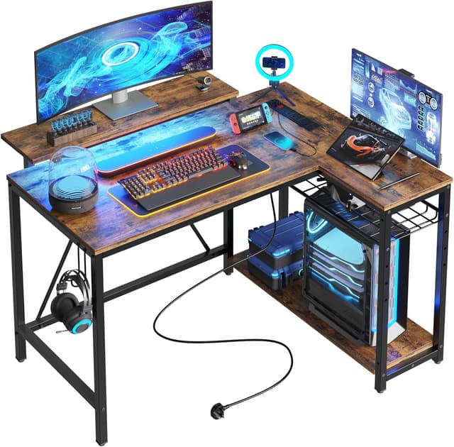 Detalle de Bestier L-shaped desk 106.5cm with USB