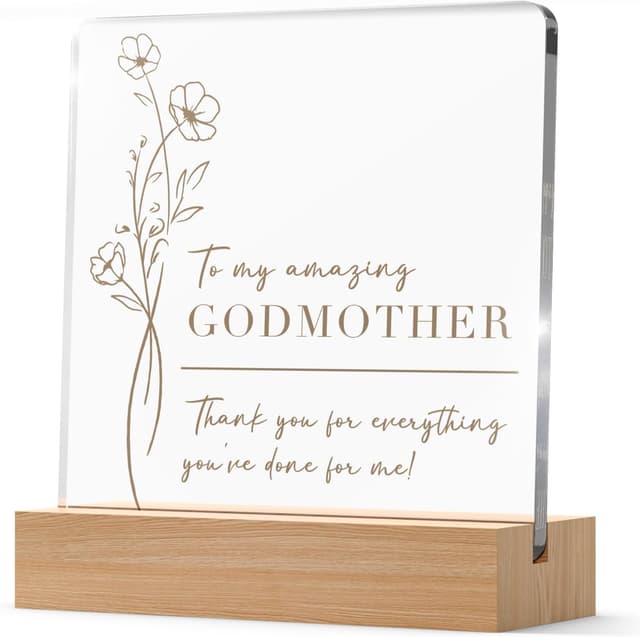 Imagen de Godmother Gifts Thank You Plaque wooden stand en OfertitasTOP