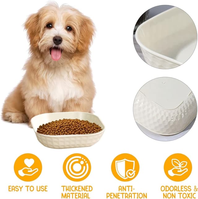 Detalle 2 de 10er-Set flache Katzen- und Hundenäpfe aus PP (Futter- & Wassernapf, Antischlingnapf-Ansatz) – 10 Stück