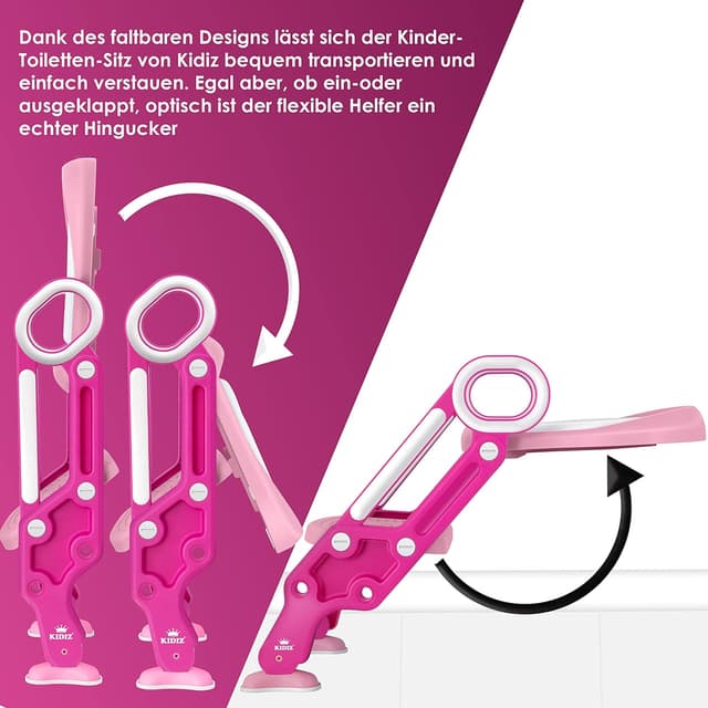 Detalle 2 de KIDIZ® Kinder-Toilettensitz Pink mit Treppe