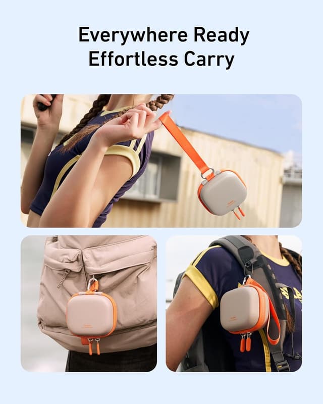 Detalle 2 de TELESIN DisAdv portable mini carrying case for GoPro, DJI Osmo Action, Insta360 and more (waterproof hard shell) – Grey