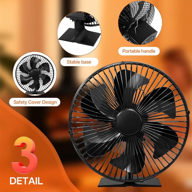 Thumbnail 6 de Perfirefan Log Burner Fan 6‑Blade