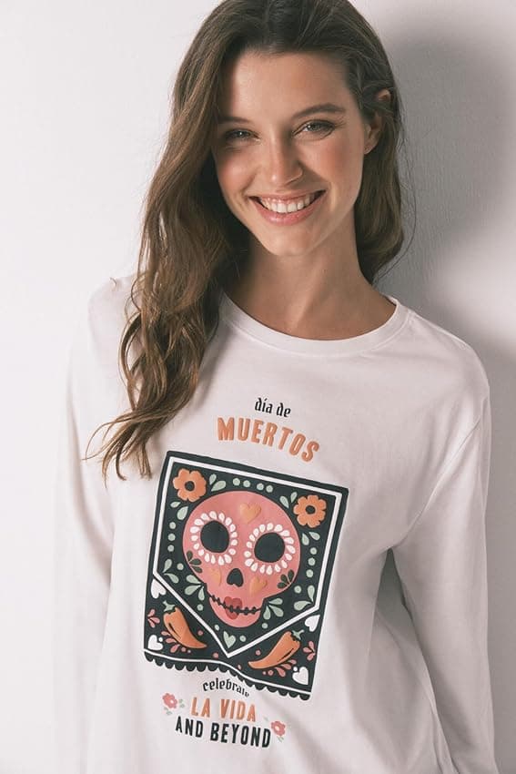 Detalle de Women'secret Pijama Halloween talla S, Standard 1 unidad 🎃