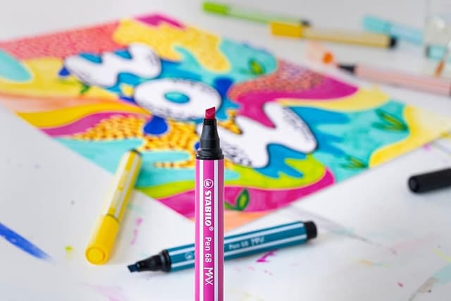 Detalle 2 de STABILO Pen 68 MAX rotulador punta biselada 20 colores