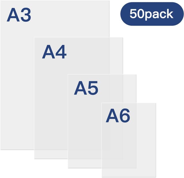 Detalle de MAXDONE Premium Thermo-Laminierfolien (50 Stück) transparent – passend für A3, A4, A5, A6
