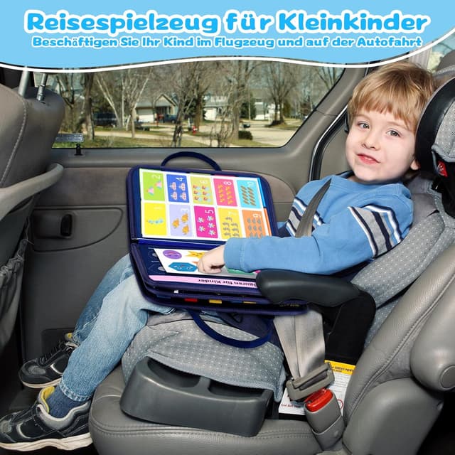 Detalle de Uilfsur Montessori Busy Board (Deutsch) ab 1 Jahr – Motorik- und Aktivitätsbrett mit Dinosaurier-Thema