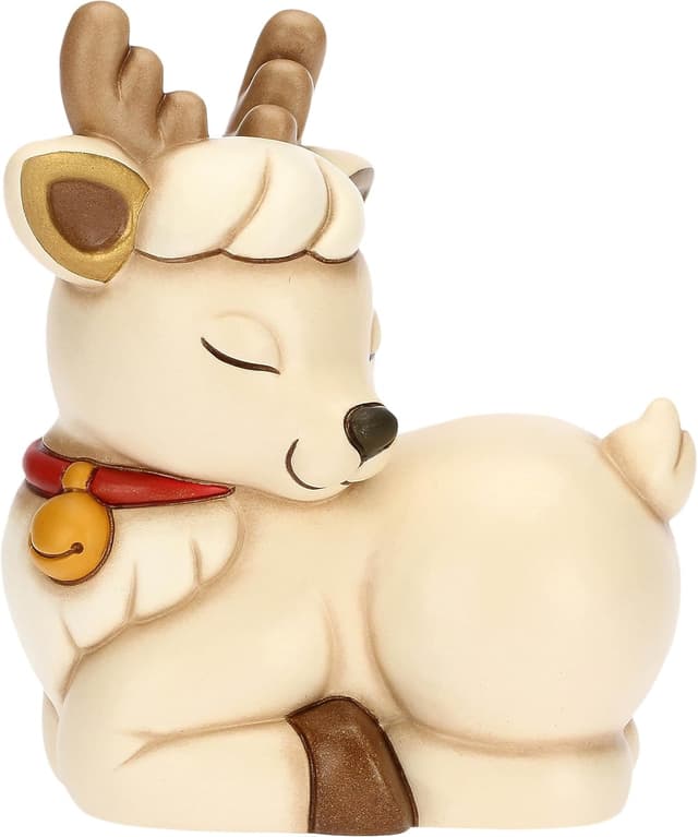 Detalle de THUN Renna Robin Seduta in ceramica 15 cm 🎄