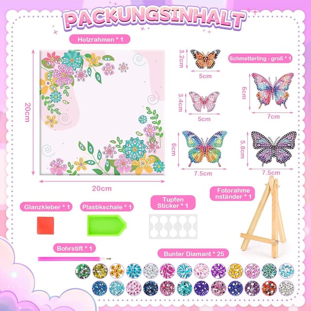 Thumbnail 5 de Diamond Painting Kinder Schmetterling 5D