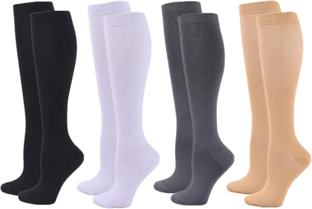Detalle de Zingso Compression Socks (20–25mmHg) Knee High for Women & Men – 2/3/4/6 Pairs