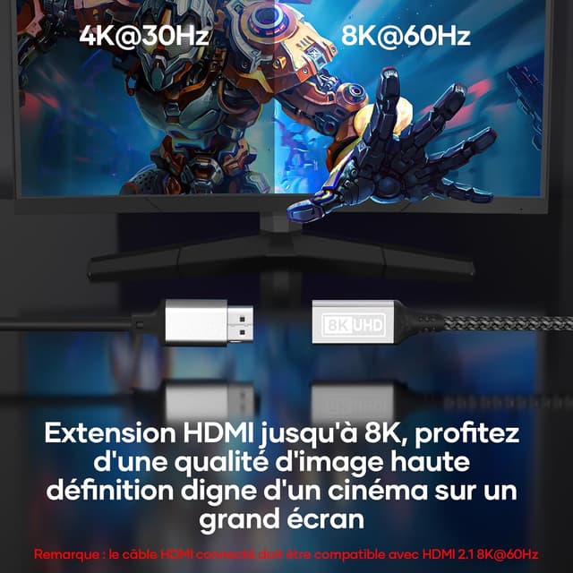 Thumbnail 5 de Câble rallonge HDMI 2.1 1,5 m